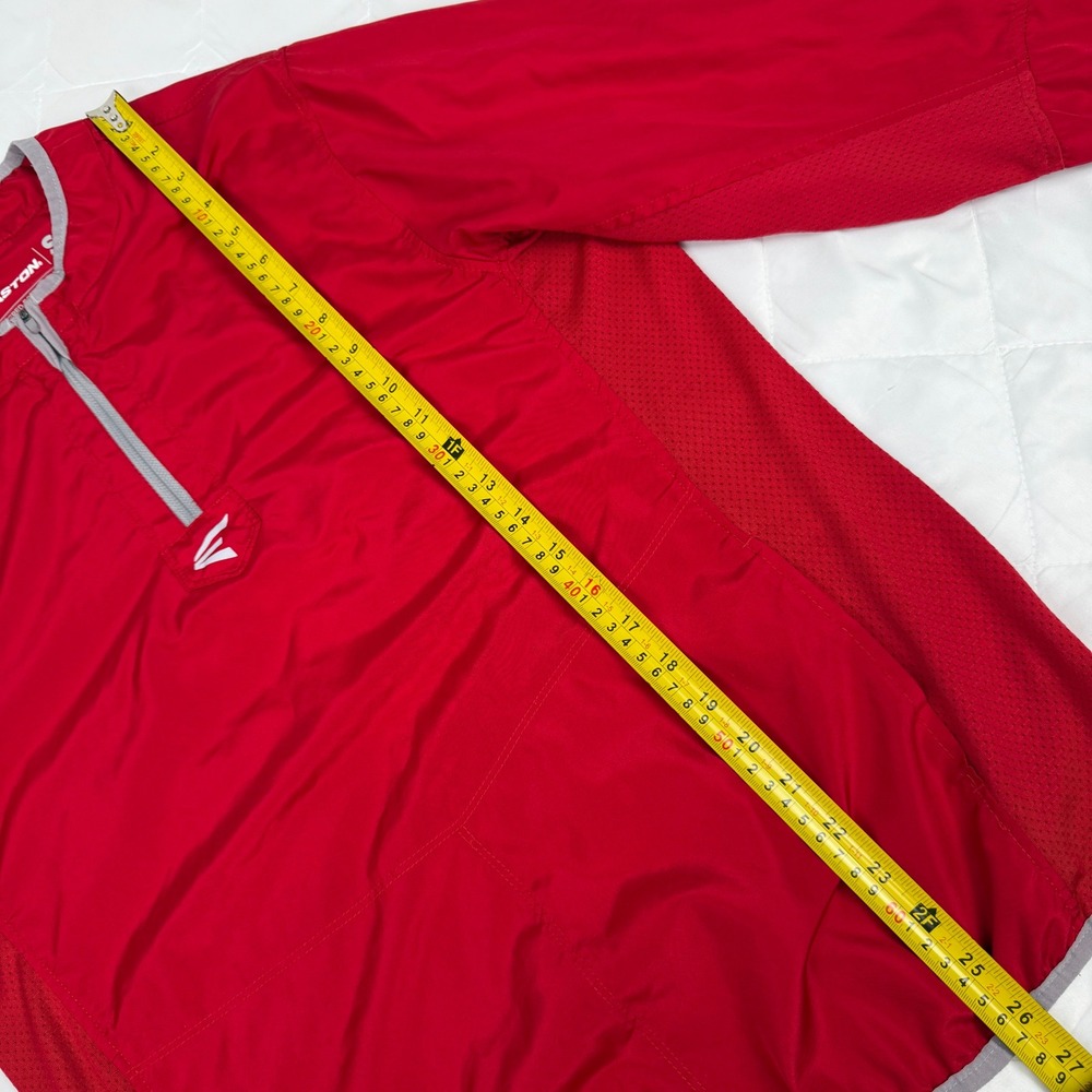Easton Mens Small Red Baseball Batting Jacket 1/4 Zip Pullover Athletic Wind - Picture 13 of 14